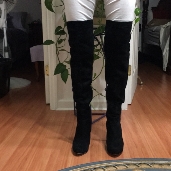 Sam Edelman Shoes - Black Suede Sam Edelman Thigh High Boots